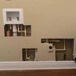 Before (cuts were made for pipe repair work)