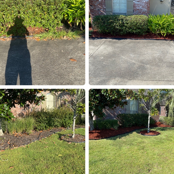 We do good work for a cheap price 500$ for cleaning and mulch on this job give me a call so I can give you the best price