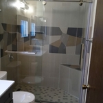 Well done glass shower cleaned and lime scale removed.