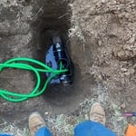 Installed ABS clean out and pressure cleared the service line.