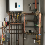 Cpvc sprinkler valve and Navien unit piped out.