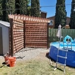 Building of outdoor gazebo