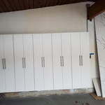 First wall of cabinets