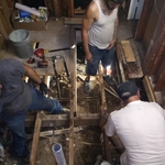 Demolition of the bathrooms