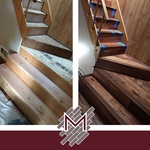 Before and After. Acacia solid hardwood stairs flooring.
