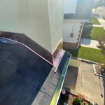 Copper chimney flashing.