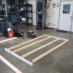 At this stage we laid out the studs per plan and were ready to start building the first wall.