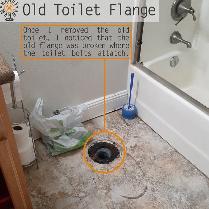 After removing the old toilet, I saw that the flange had a piece broken where the seating screw is attached. This had to be fixed before installing the new toilet. These are items that are not visible when you give a bid.