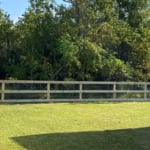 3 rail fencing w/ welded wire backing.