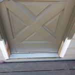 Repaired door jamb and new threshold installed