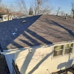 front side of hip roof on house done