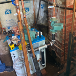 New gas fired hot water boiler