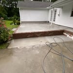 Concrete install with fine brush finish.