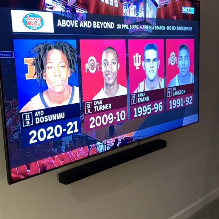 85” tv with sound bar mounted