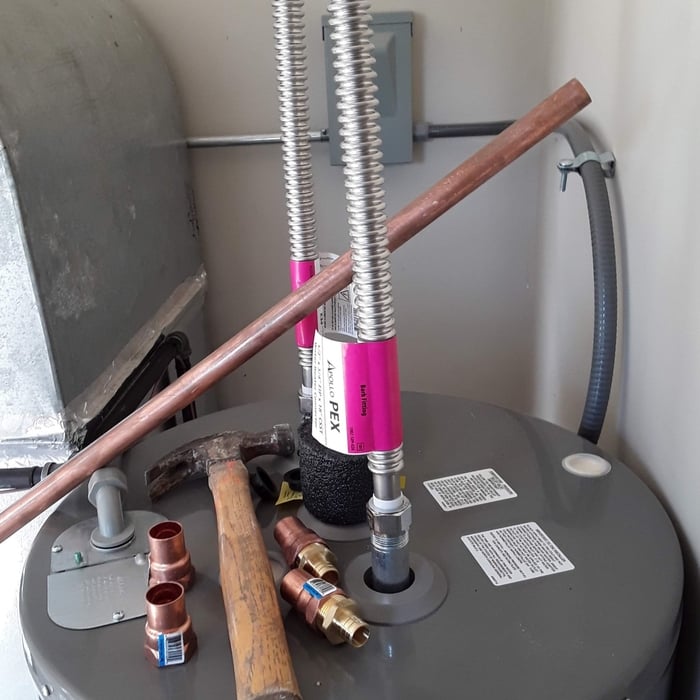 Replacement W/O Water heater $950
Or Labor cost $450