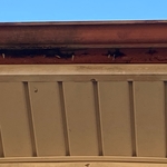 Old front gutter across the main entrance