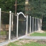 The finished gate we built and installed on the property!
