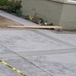 Colored, stamped concrete with borders