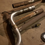 Refab on exhaust system. Beginning stages
