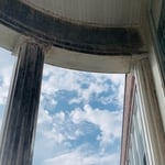 Pressure wash portico columns