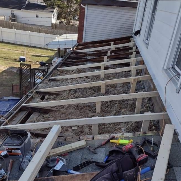 restructure of the wood beams that needed to be replaced