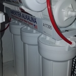 Under the sink Alkaline Unit for Drinking, cooking and washing your produce.
First Water Purifier of Alkaline Water with Mineral properties.
The Alkaline System has proven better purification than other acidic purifiers.
Bacteria barrier.
Abundant production of Oxygen and Hydrogen