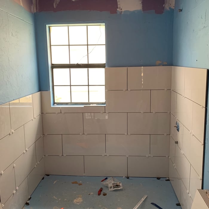 Bathroom Free Standing Tub and Floor Installation