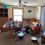 Tupperware sort/remove/donate. Clearing out the kitchen cupboards so we can set up a functional kitchen arrangement.