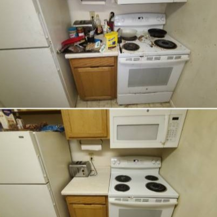 before and after pic of basic cleaning