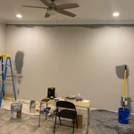 The start of cut work in the family room
