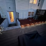 Back yard lights on