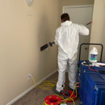 Wiping down all surfaces with R.T.U antimicrobial solution and Covid 19 killer! Guaranteed!
