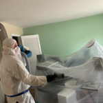 Fogging to help capture and kill mold and COVID 19 with approved cleaner/killer