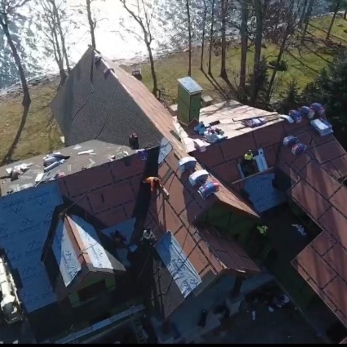 Birds eye view during install