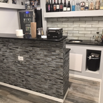 Bar tiling and backsplash