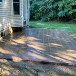 The finished patio before building the stairs on it
