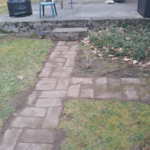 The original patio and walkway