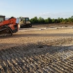 Lime stone base parking lot