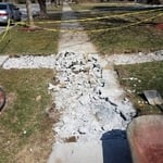 Removal of previous sidewalk