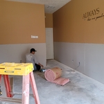 Garage door staining