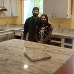 Removed all old counters and installed granite counter tops with 5 1/4 back splash, also made a marble cutting board from extra stone.
