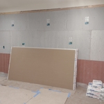 Added dura rock around urinal ereas