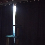 Blackout curtains create a super cozy atmosphere