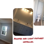 End results with lighting fixtures and painting done.