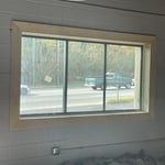 Concrete cut for 2 plate glass windows