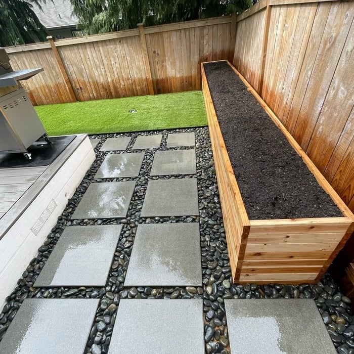 Synthetic Turf with Paver Pathway
