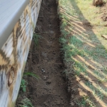 A trench is dug 1 foot in diameter around the structure where burrowing is taking place
