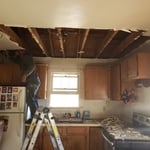 Plaster ceiling comes down