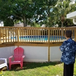 Above ground pool deck