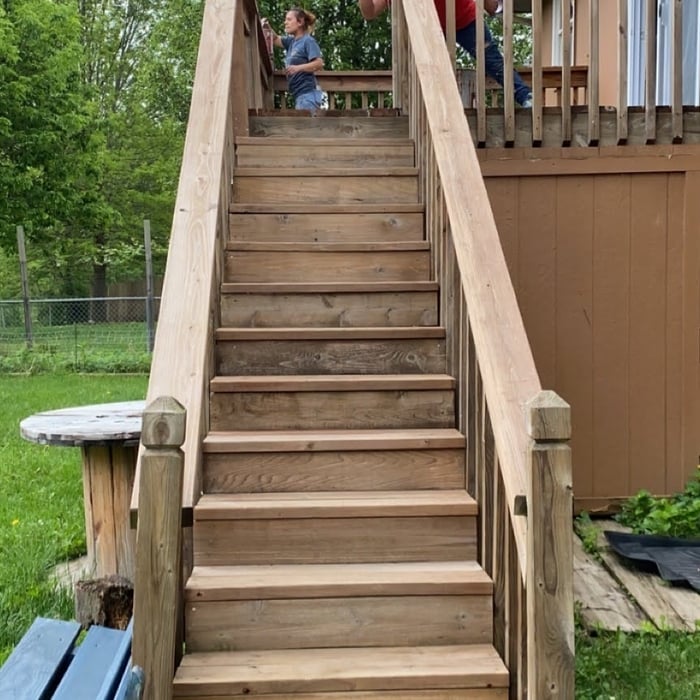 Deck staining